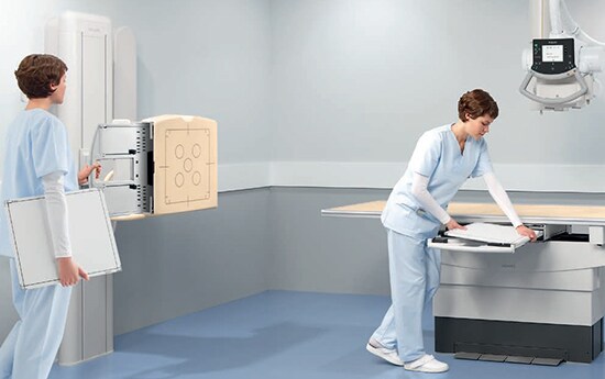 nurse preparing scanning room value room