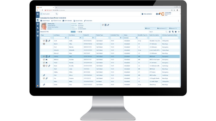 wofkflow information interface screen in a monitor