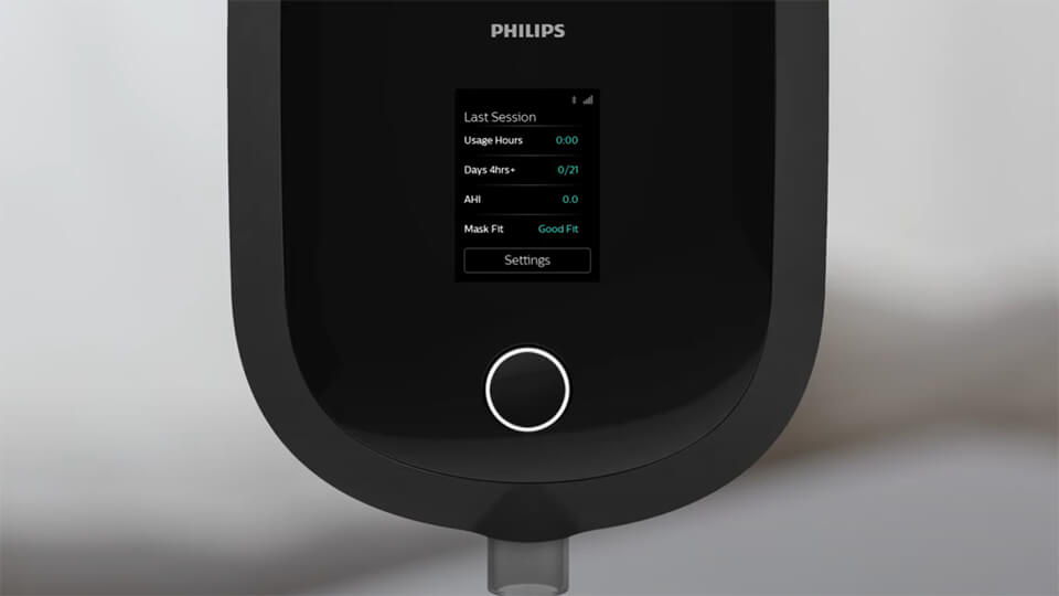 Menyer och komfortfunktioner i Philips DreamStation 2 CPAP Advanced