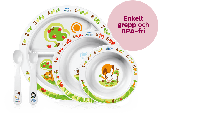 Philips Avent måltidsset för små barn, greppvänligt och BPA-fritt