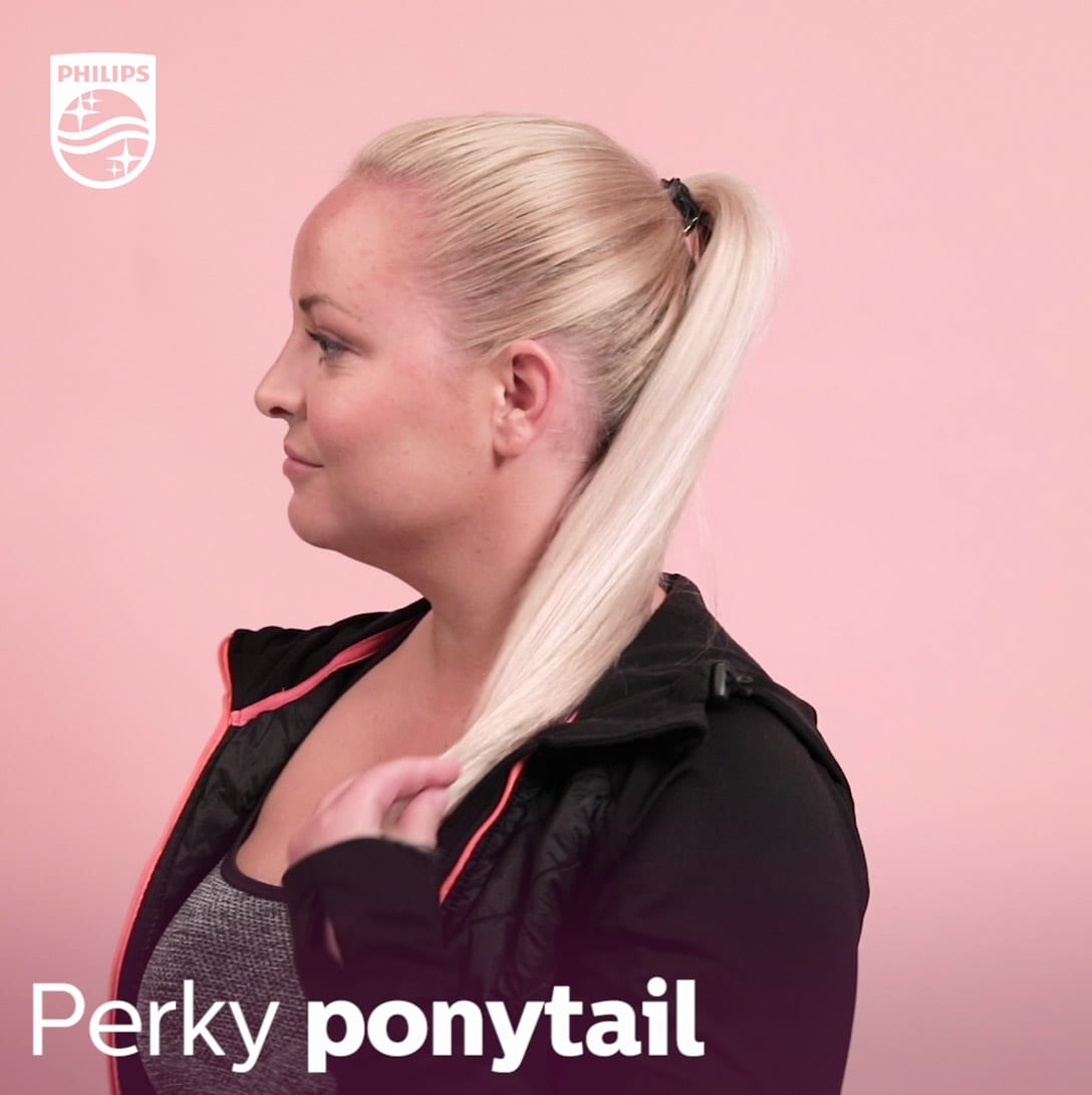 Perky ponytail i två steg