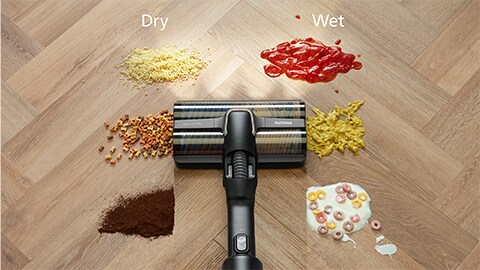 Philips AquaTrio Cordless 9000 Series​dammsugare och mopp tar bort våt och torr smuts