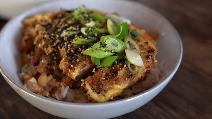 Katsudon (panerad fläskkotlett) med Airfryer