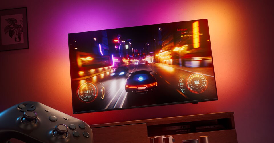 AI-tekniken stöder spelupplevelsen på Ambilight-TV-apparater