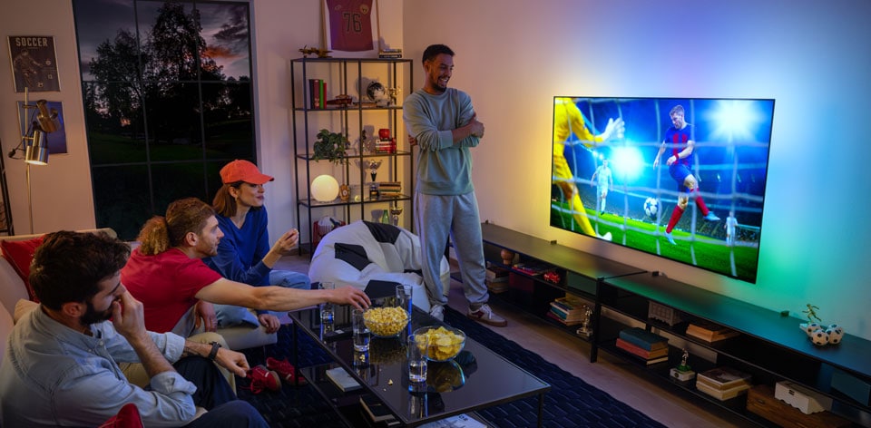 Se matcherna med Ambilight-tv av hög kvalitet